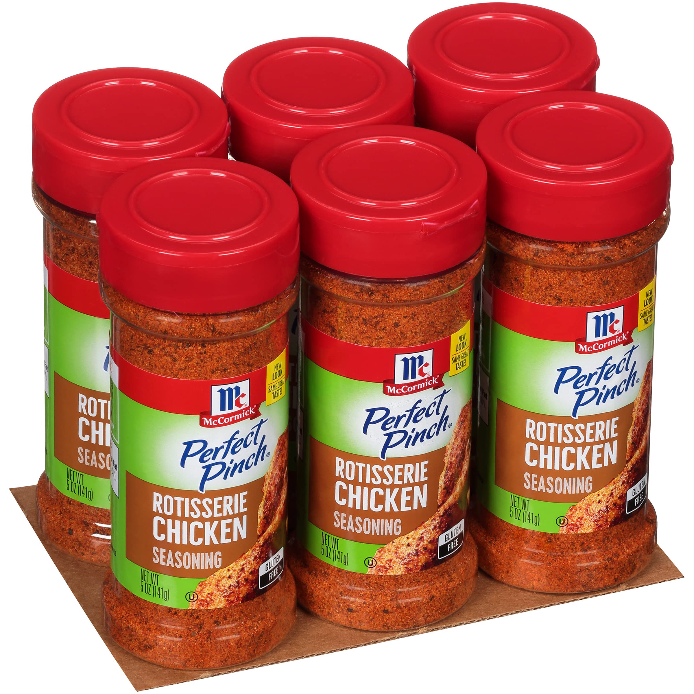 McCormick bottle front view showing rotisserie chicken seasoning and clear benefit