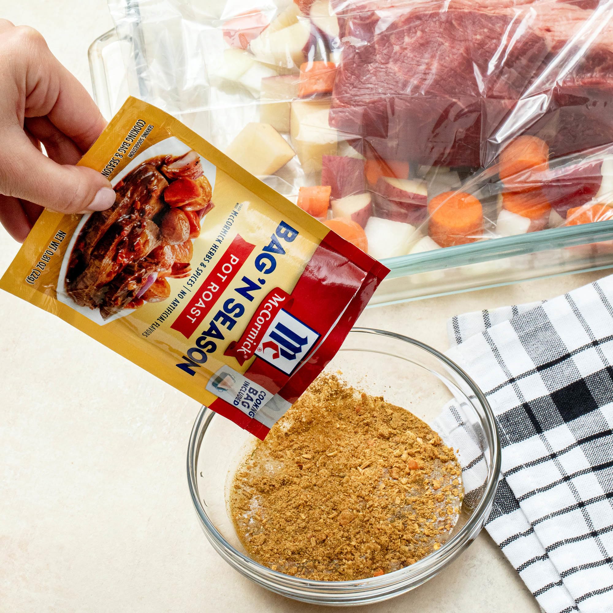McCormick served pot roast on platter showing hearty family meal