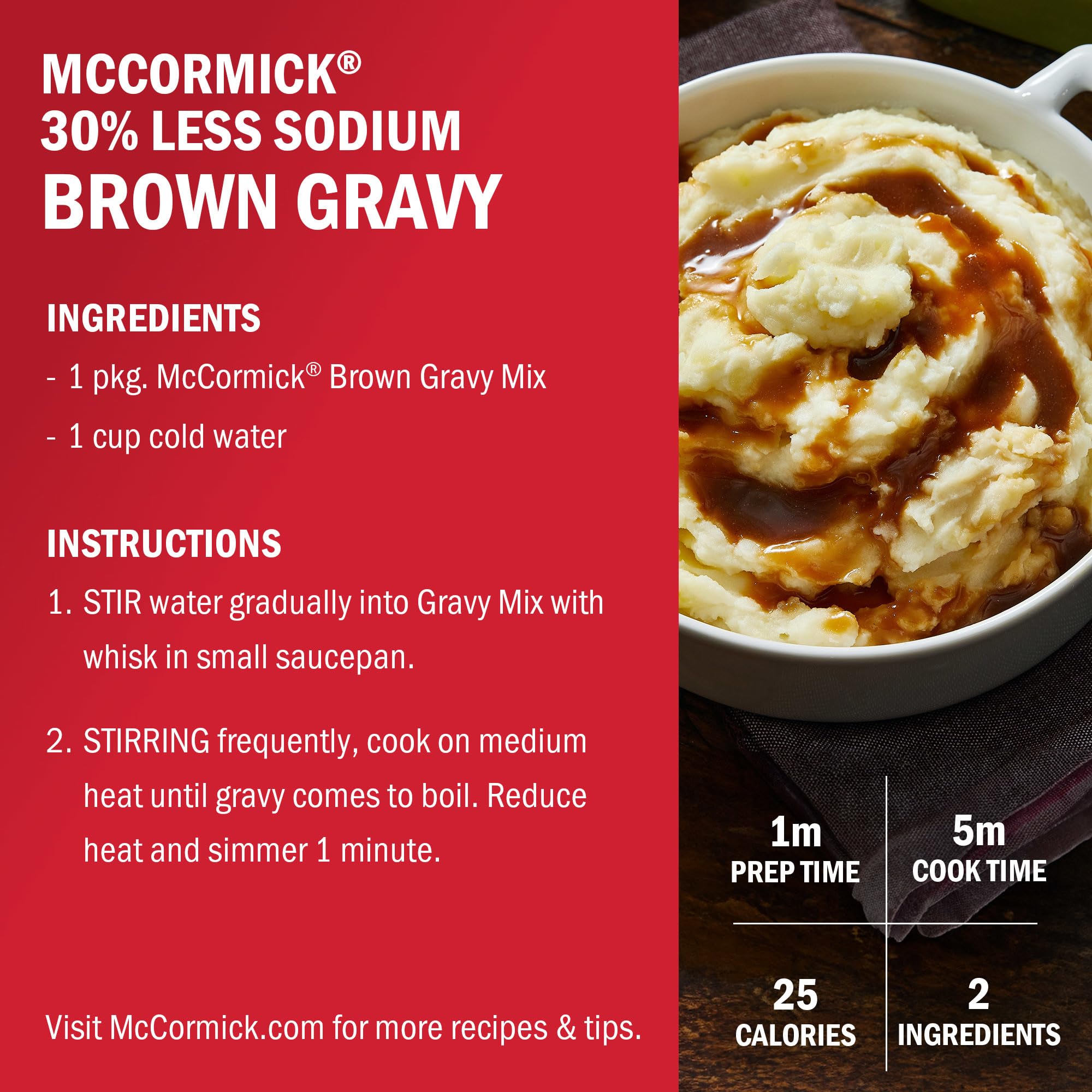 McCormick gravy served over roast beef illustrating meal enhancement