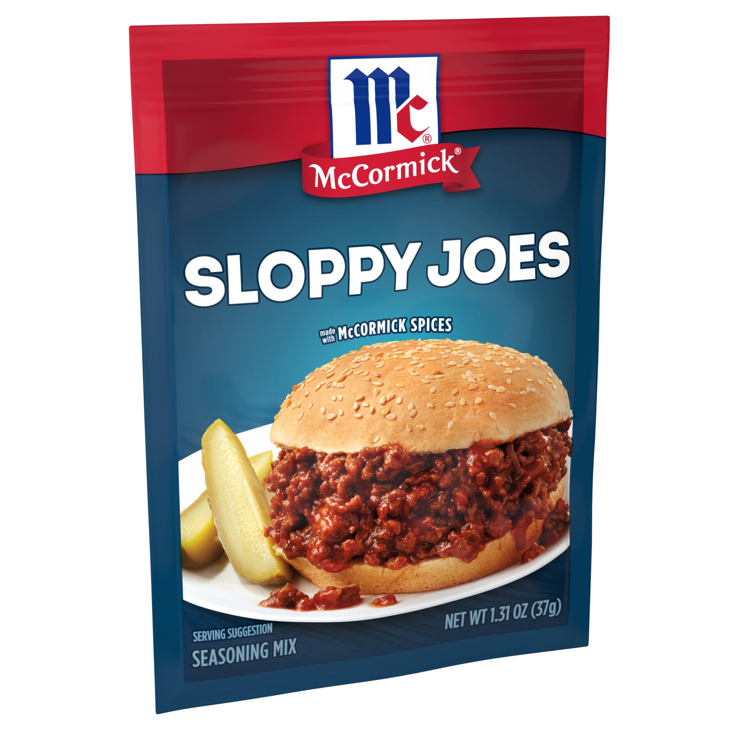 McCormick front packaging showing the sloppy joes seasoning for quick dinners