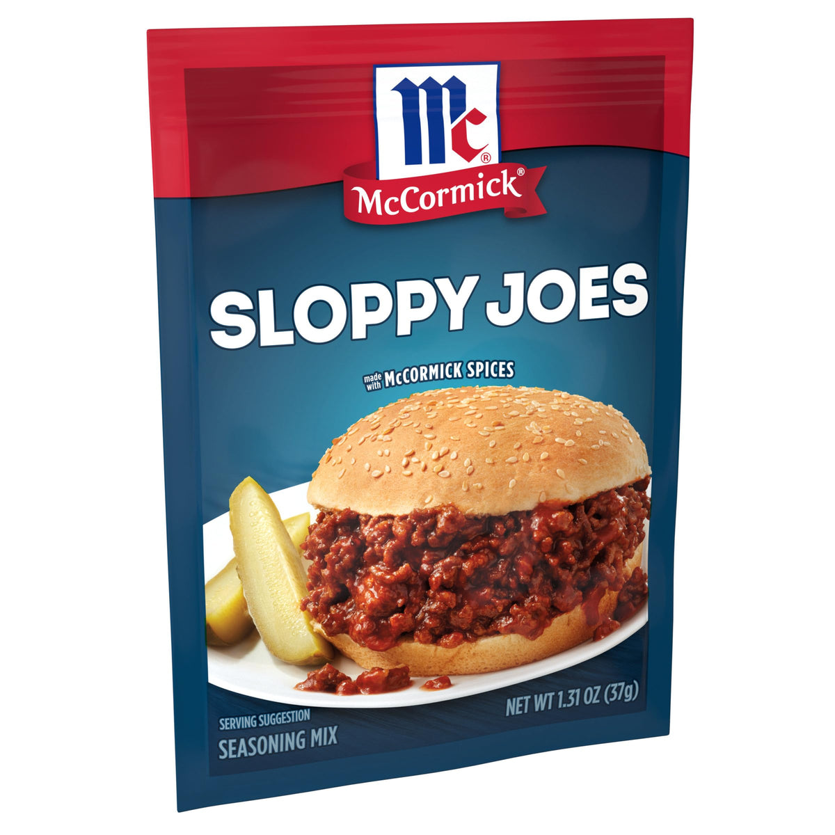 McCormick front packaging showing the sloppy joes seasoning for quick dinners