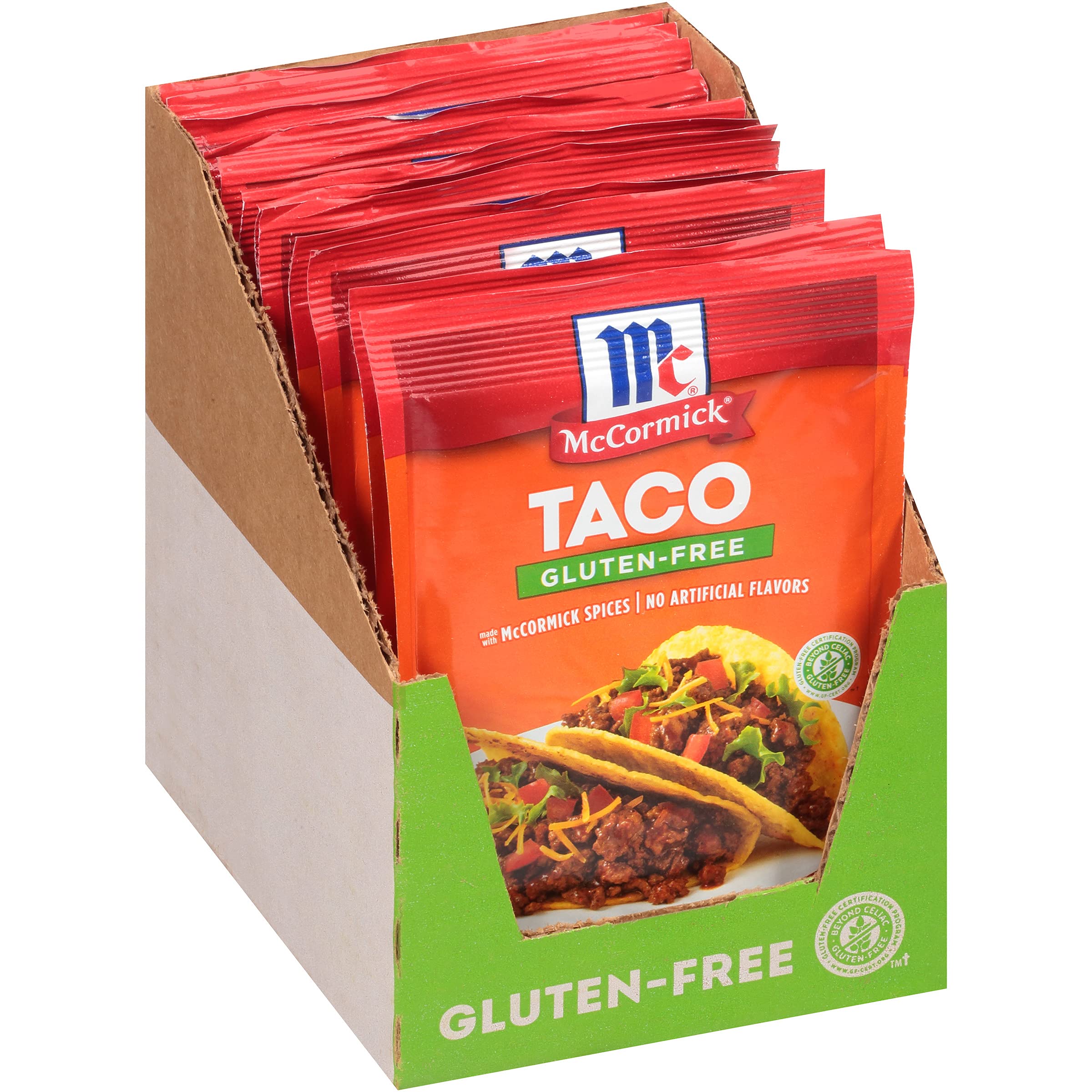 McCormick front packaging showing product name and benefit quick taco seasoning