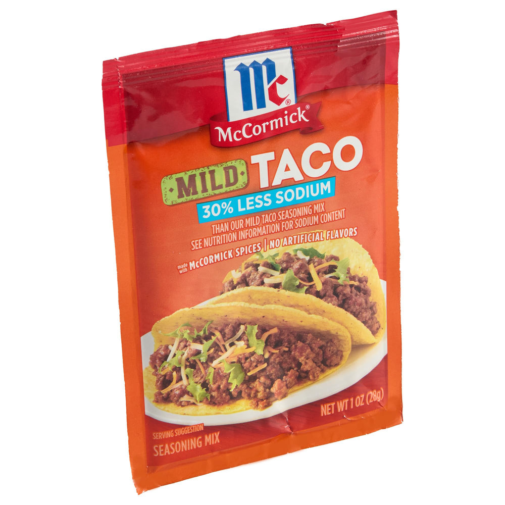 McCormick taco seasoning powder close-up showing texture and easy-to-use convenience