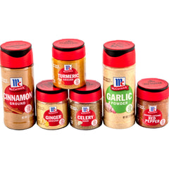 McCormick front boxed variety pack showing six spice bottles and brand clarity