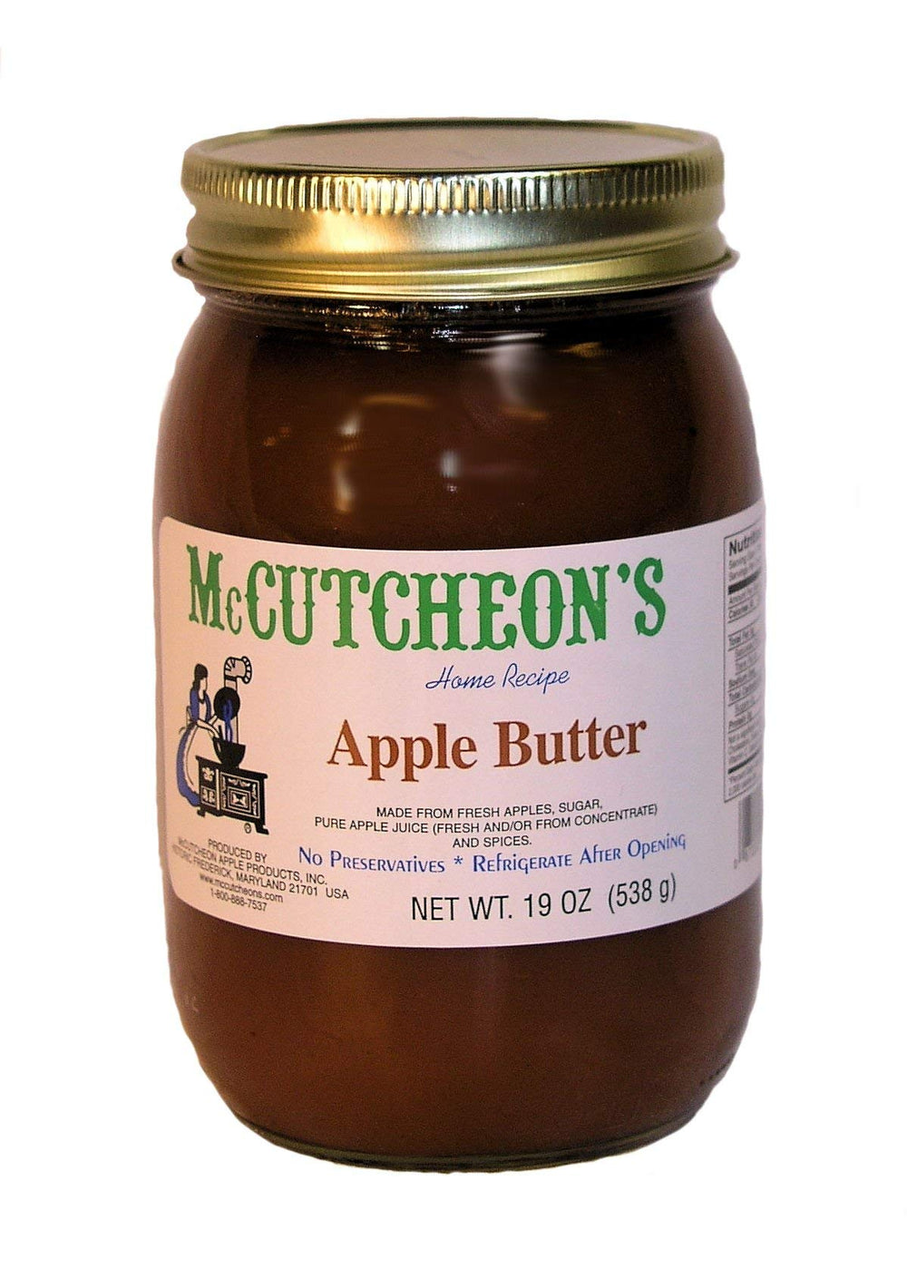 McCutcheon's jar front label showing brand and size, highlighting heritage