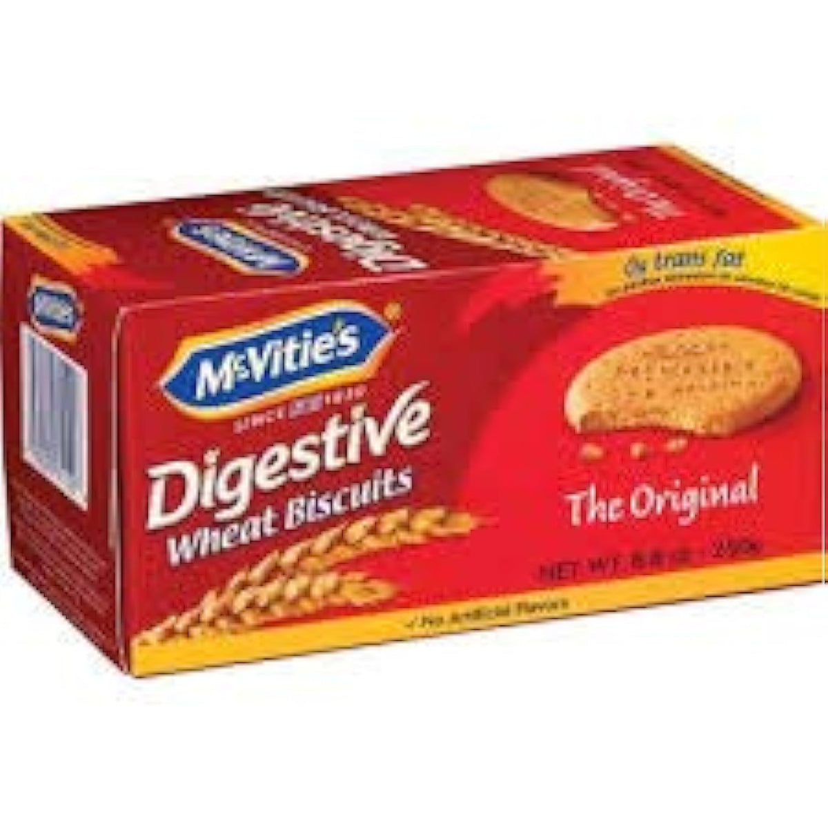 McVitie's front pack showing brand and baked wheat benefit