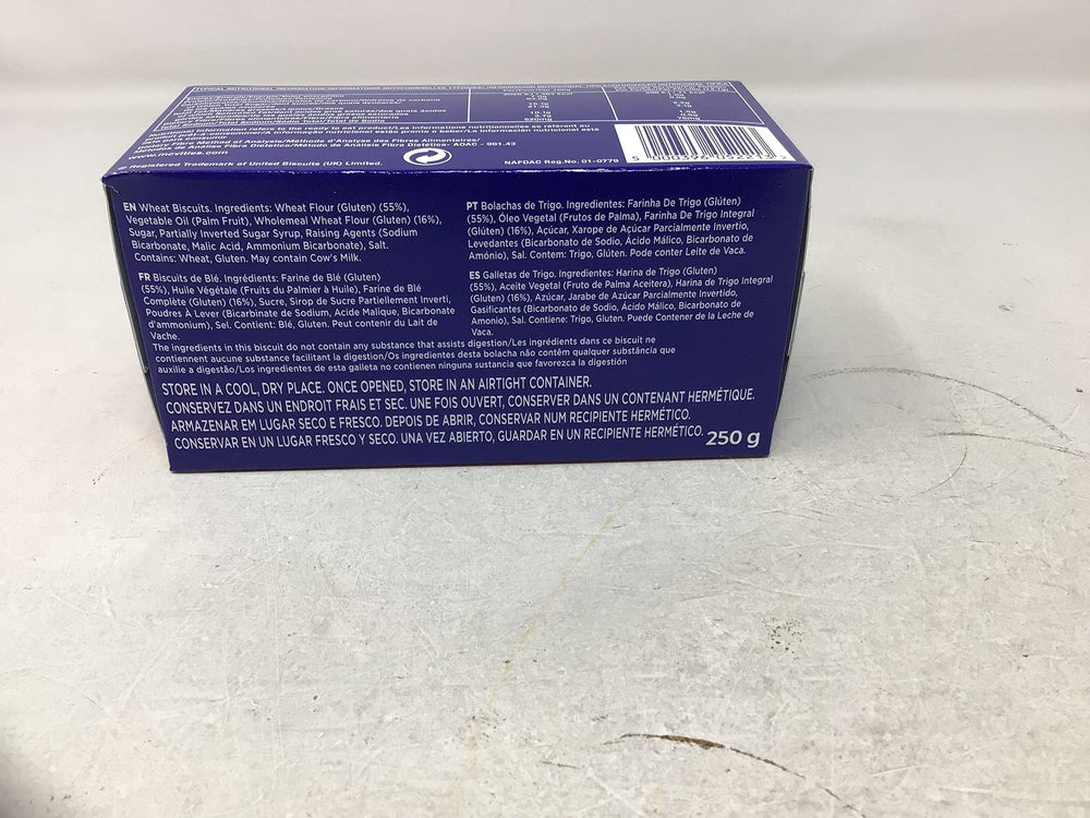 McVitie's label close-up showing ingredients and clarity benefit