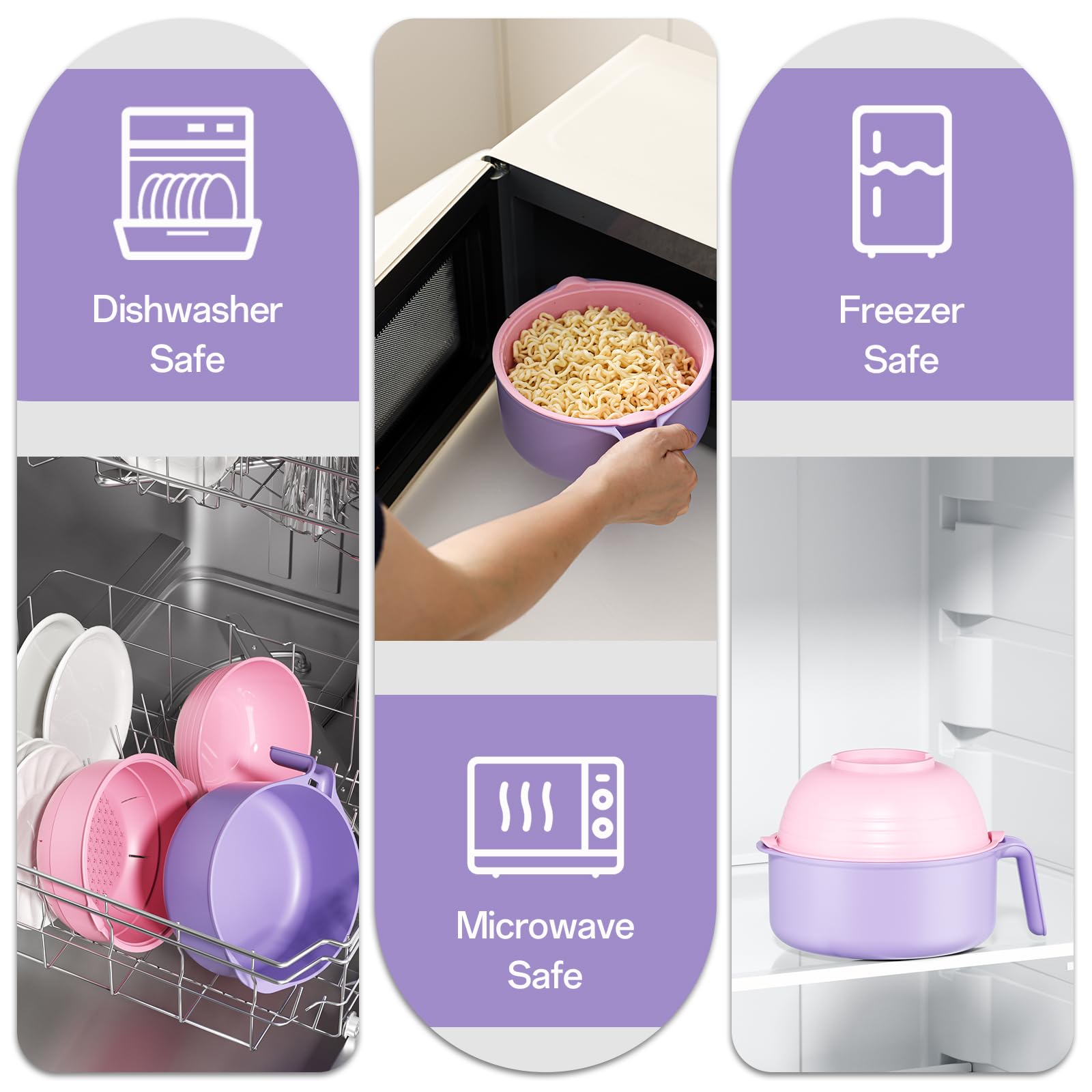 MEACOLIA steaming vegetables inside microwave demonstrating hands-free cooking convenience