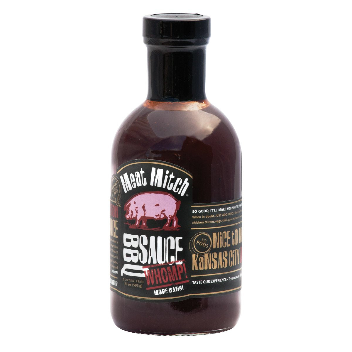 Meat Mitch front packaging showing 21 oz bottle and bold label benefits