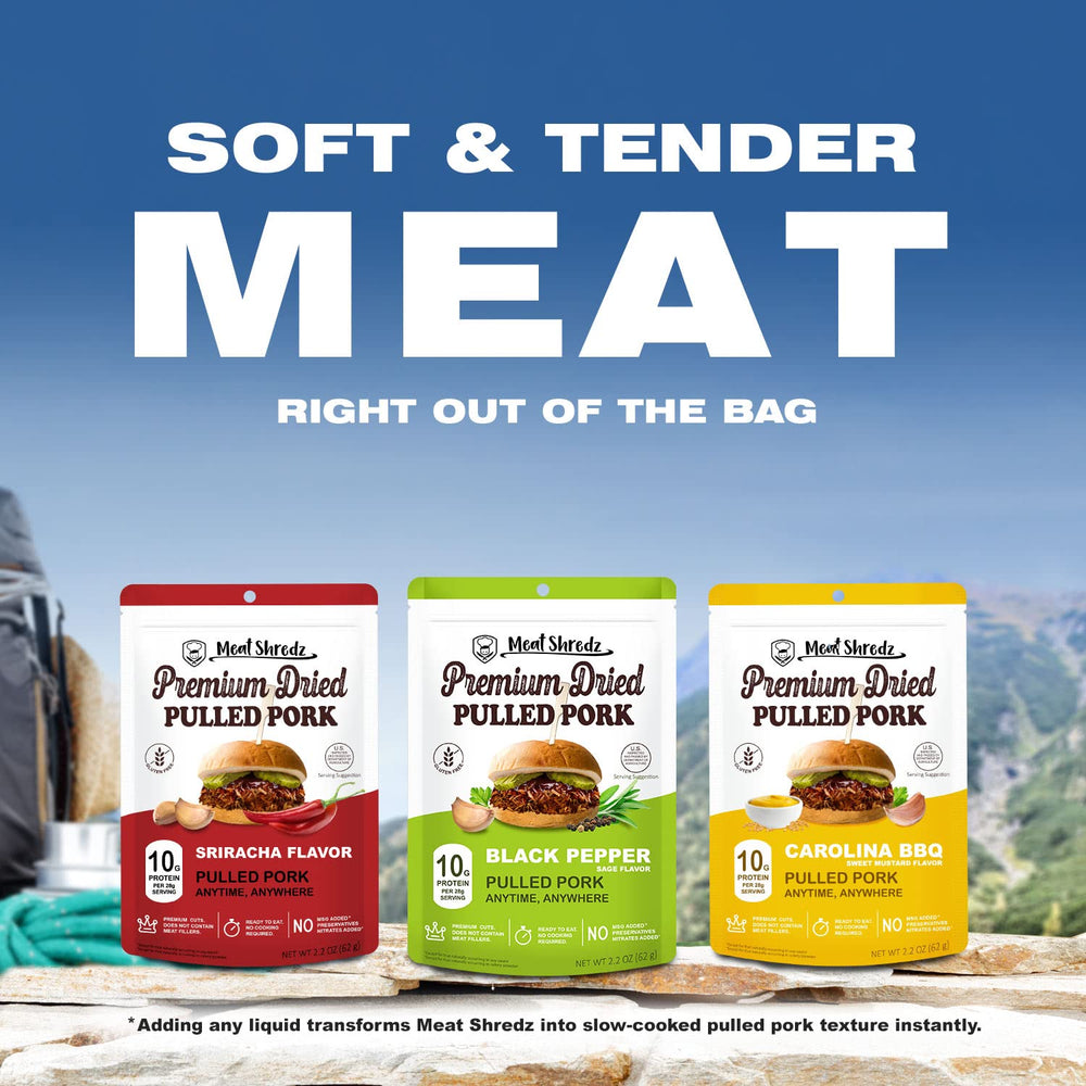 MEATSHREDZ resealable pouch zipper detail, keeps meat fresh