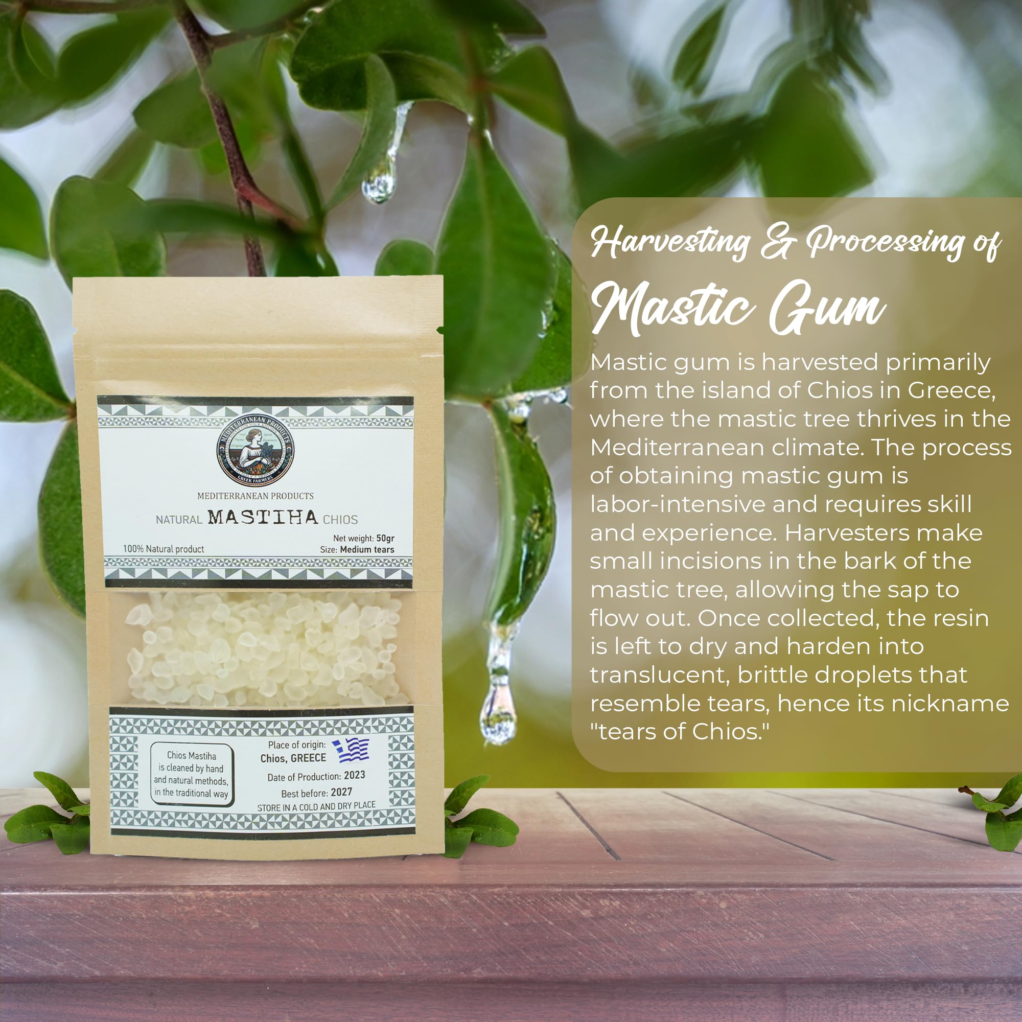 Mediterranean Products Greek Farmers mastiha used in dessert offering unique aroma