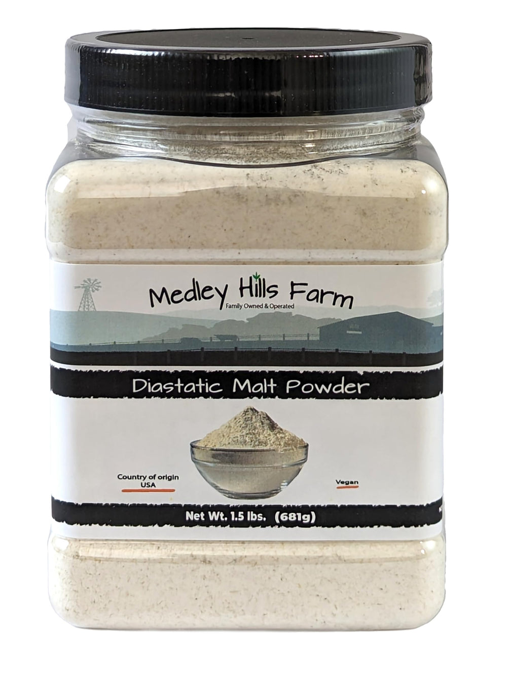 Medley Hills Farm front packaging showing product and label benefits