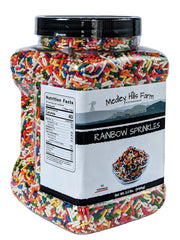 Medley Hills Farm front container showing label and colorful sprinkles benefit colorful decorating