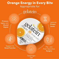 Single-serve Medtrition Gelatein Orange packet for portable protein