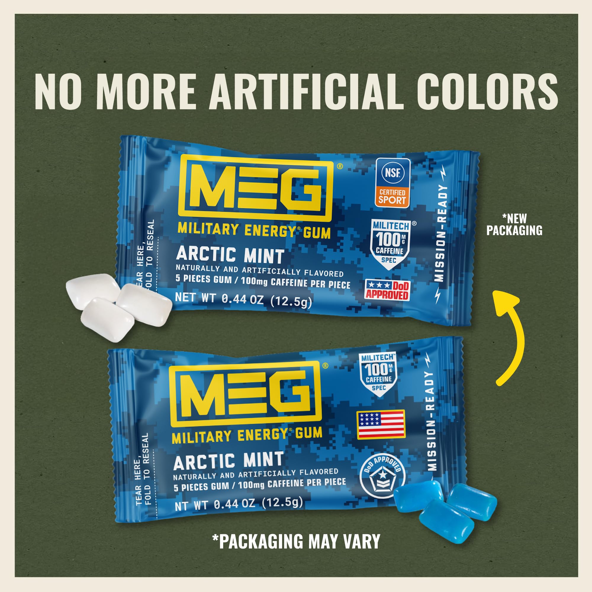 MEG gum placed in outdoor kit showing portable energy for active users