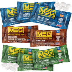 MEG front packaging showing pack design and multi-flavor label, fast access