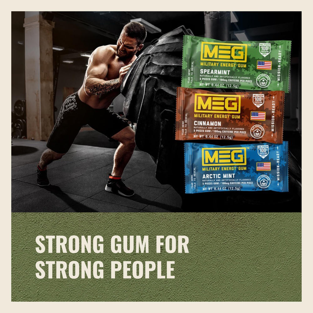 MEG spearmint pack in outdoor setting showing ready-to-use energy benefit
