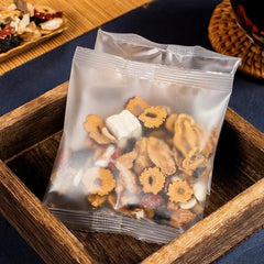 Megacephalus ingredients spread: ginseng, wolfberry, yam, red dates