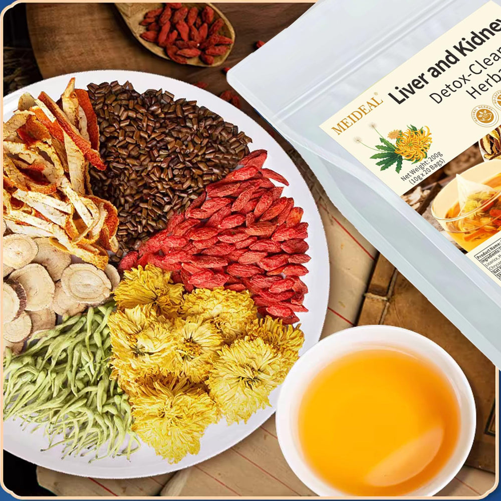 Meideal tea on a table with snack showing daily ritual and relaxation benefit