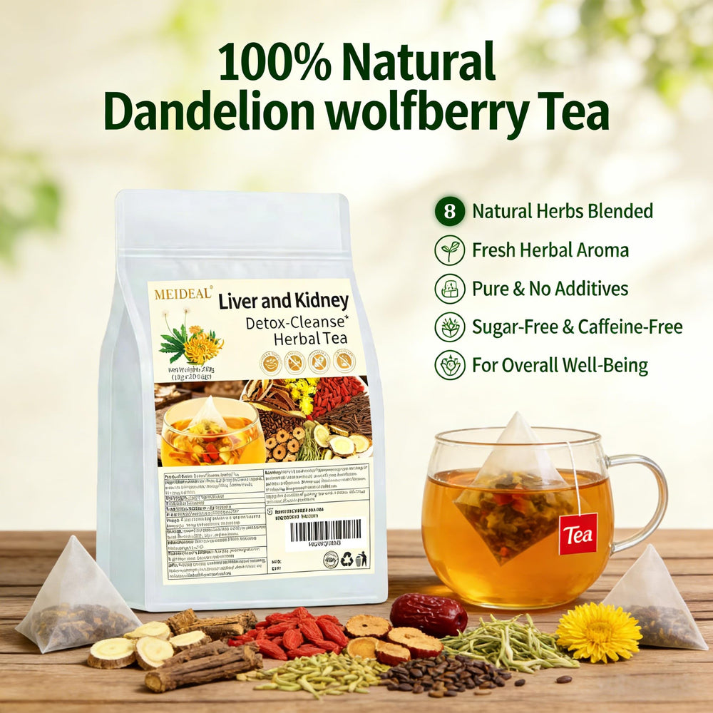 Meideal tea bag close-up showing fabric texture and easy steeping benefit