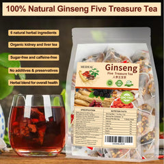 Meideal teabag close-up revealing herbal contents and brewing ease