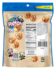 Meiji Hello Panda close-up of bitten cookie showing vanilla crème center, delightful texture