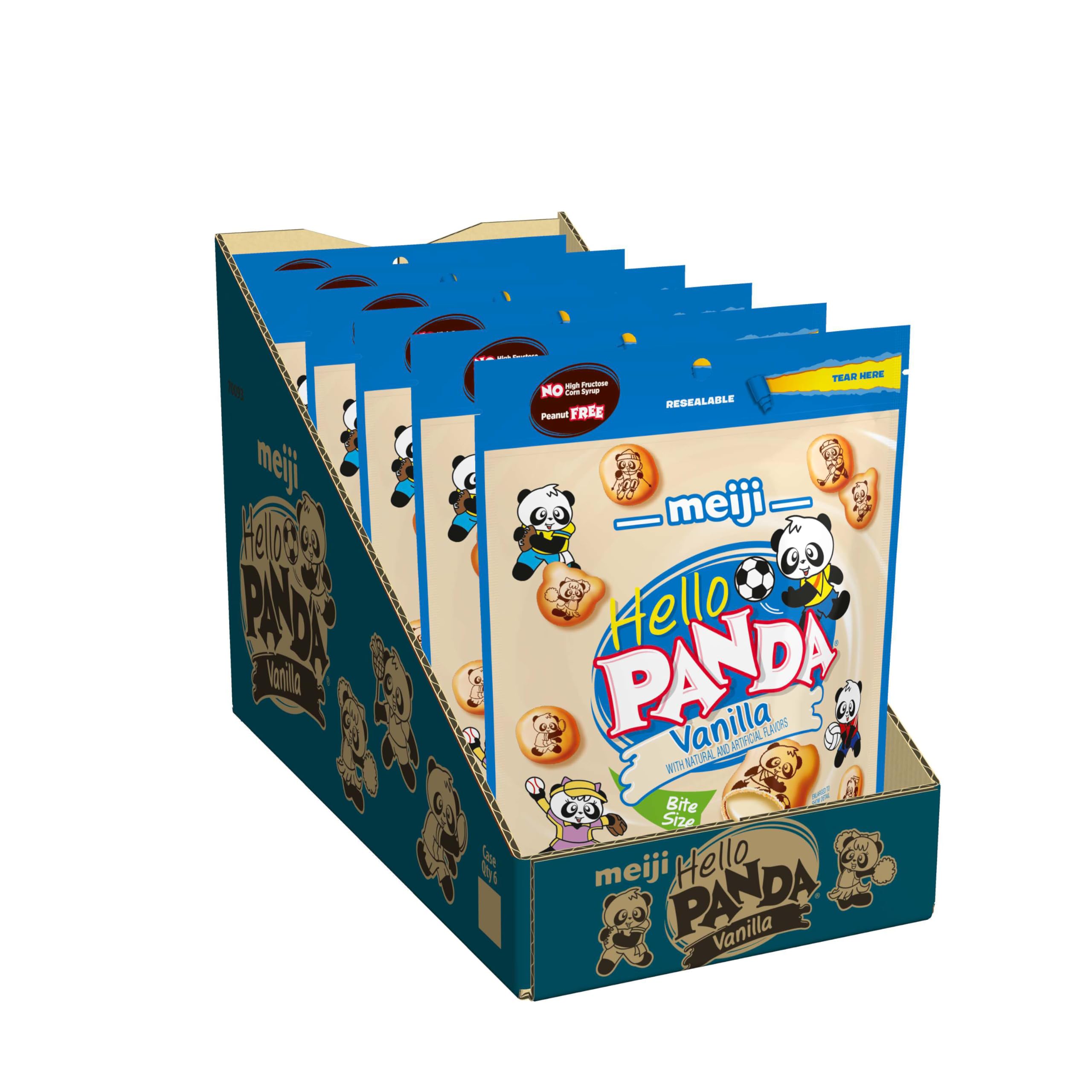 Meiji Hello Panda front packaging showing product and branding, convenient grab-and-go