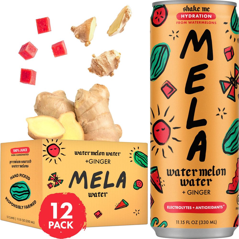 Mela Water front packaging showing bottle and branding for quick selection