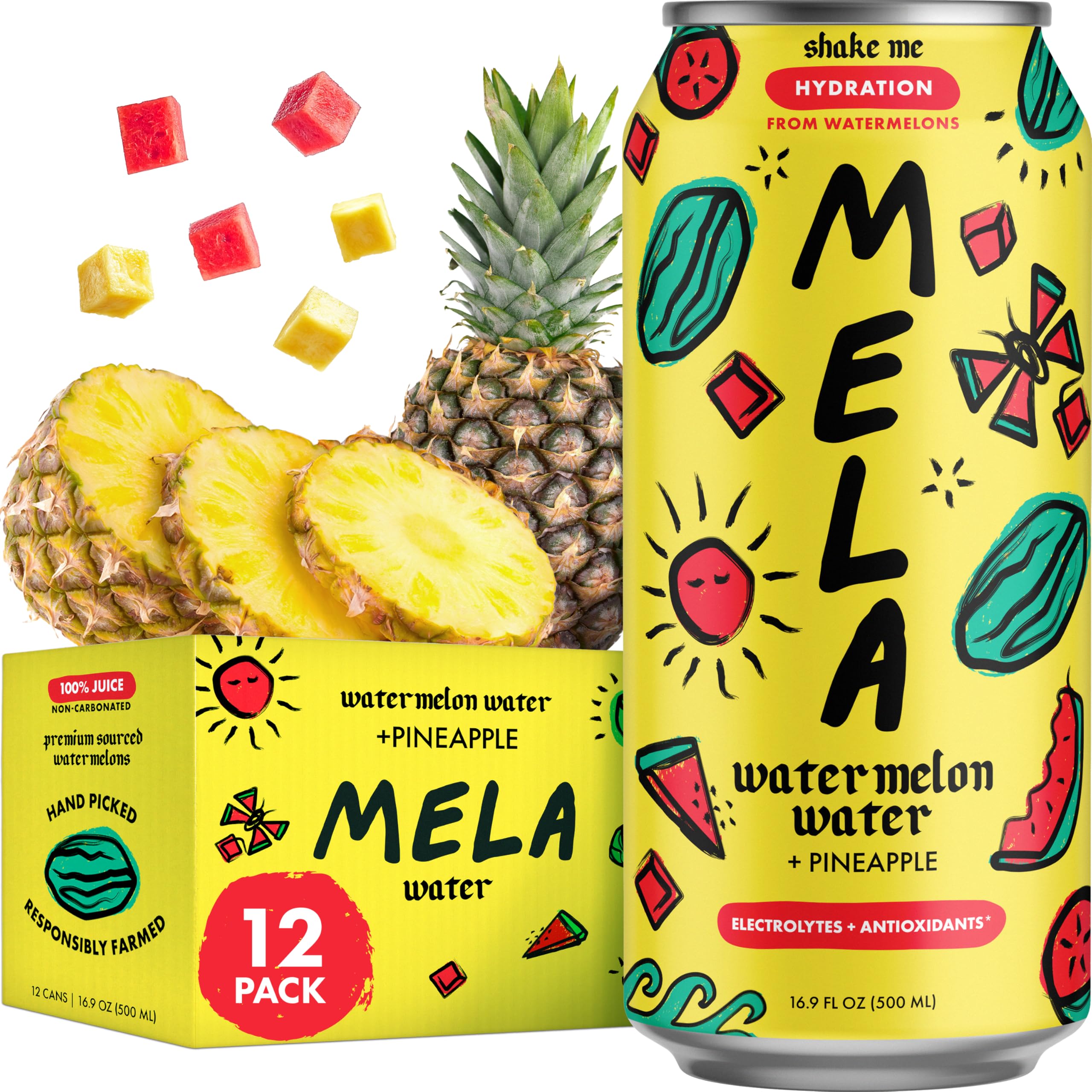 Mela Water showing front packaging and clear fruit-based hydration benefits