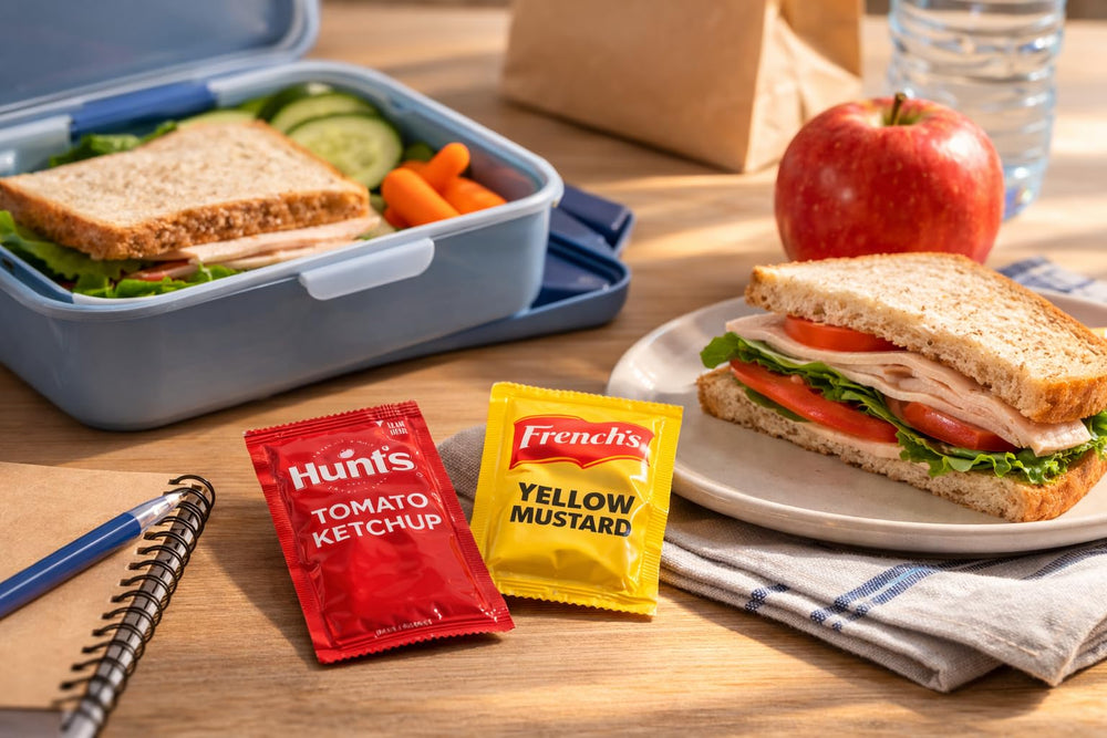Mellow Mart packets on a picnic blanket illustrating outdoor convenience