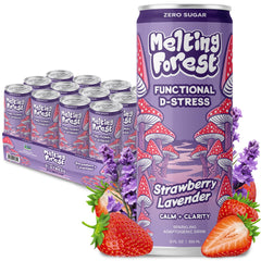 Melting Forest front packaging showing Strawberry Lavender flavor and benefits