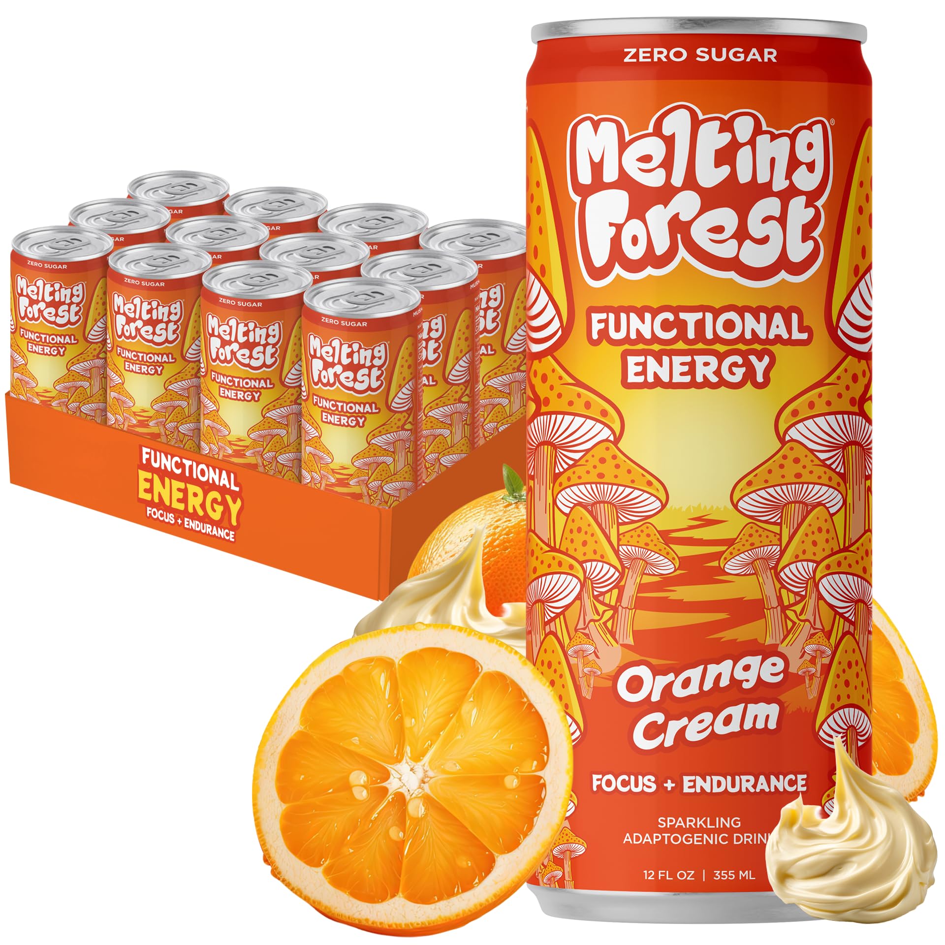 Melting Forest front packaging showing orange cream flavor and refreshing appeal