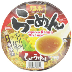 Menraku shoyu ramen front packaging showing bowl and clear labeling for quick meals