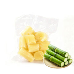 mentangzhao front packaging showing vacuum-packed sugar cane, highlights freshness