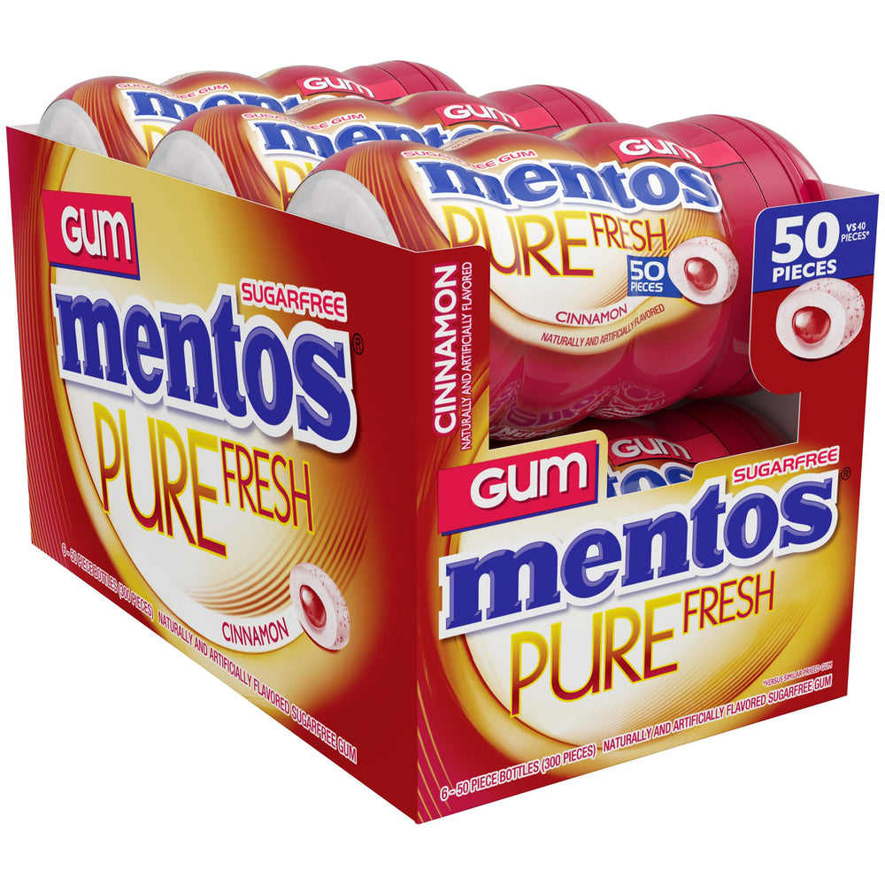 MENTOS open bottle with many pieces visible, convenient fresh supply