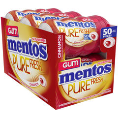 MENTOS open bottle with many pieces visible, convenient fresh supply