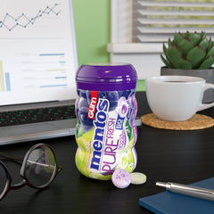 Mentos curvy bottle top view with resealable cap for freshness and convenience