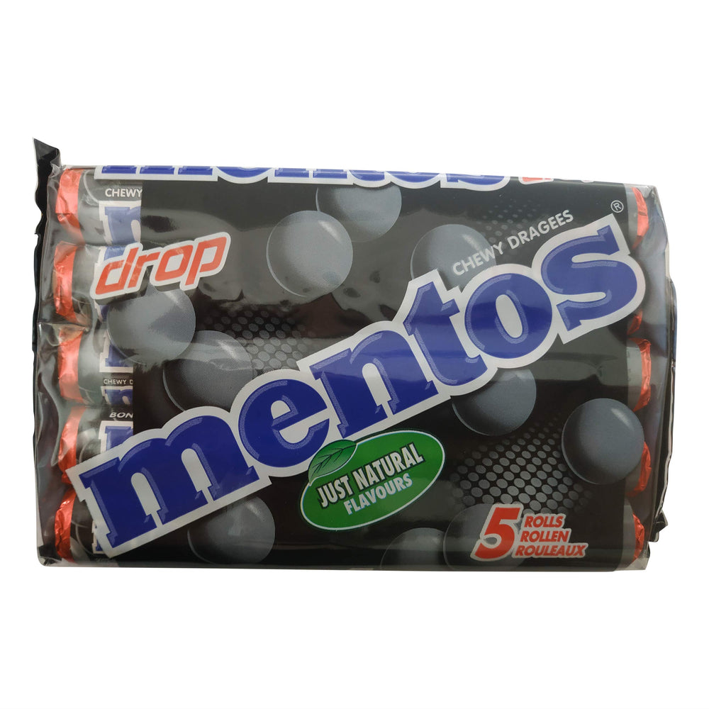 MENTOS front packaging showing 6.61 oz bag and brand for easy identification and portability