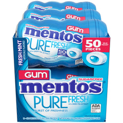 Mentos curvy bottle close-up highlighting cap and resealable design for portability