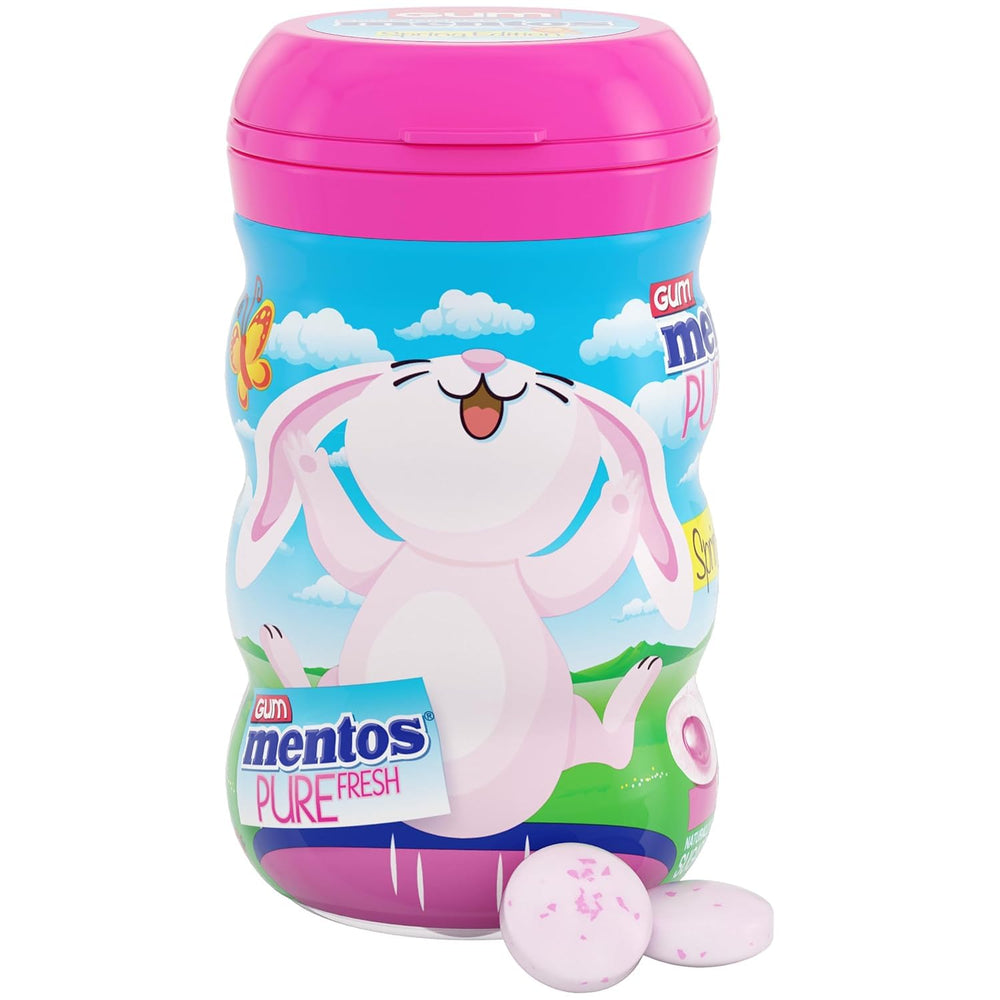 MENTOS bottle in hand showing scale and convenient 50-piece capacity