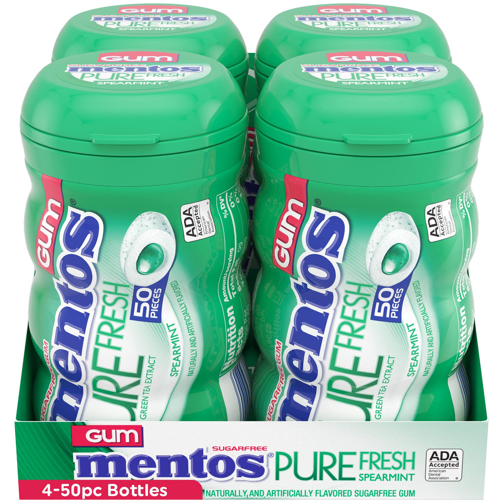 MENTOS bottle top open showing dispensing mechanism for easy access
