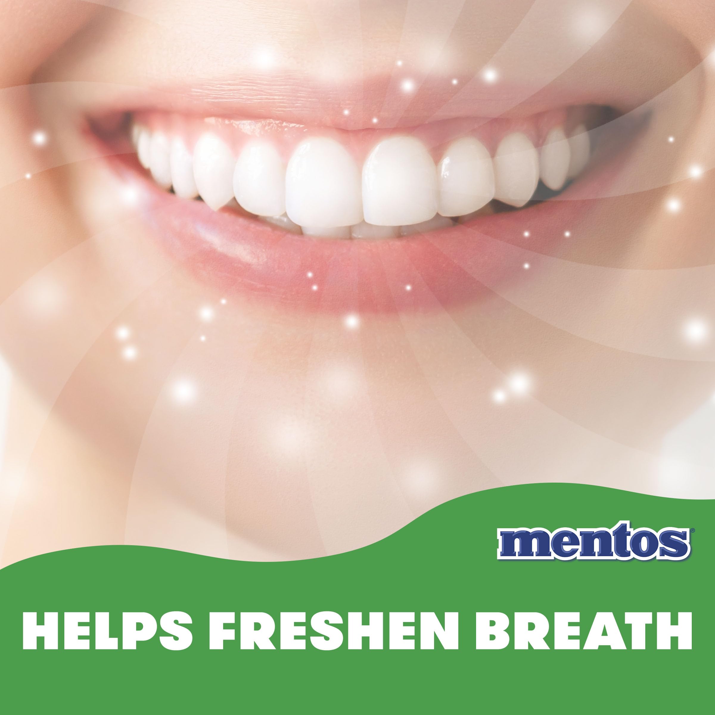 Open Mentos bottle with gum pieces visible for easy grab-and-go freshness