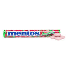 Multiple Mentos strawberry rolls on tabletop for event-ready sharing benefit