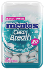Mentos front packaging showing 150-count label and flavor mix for easy storage