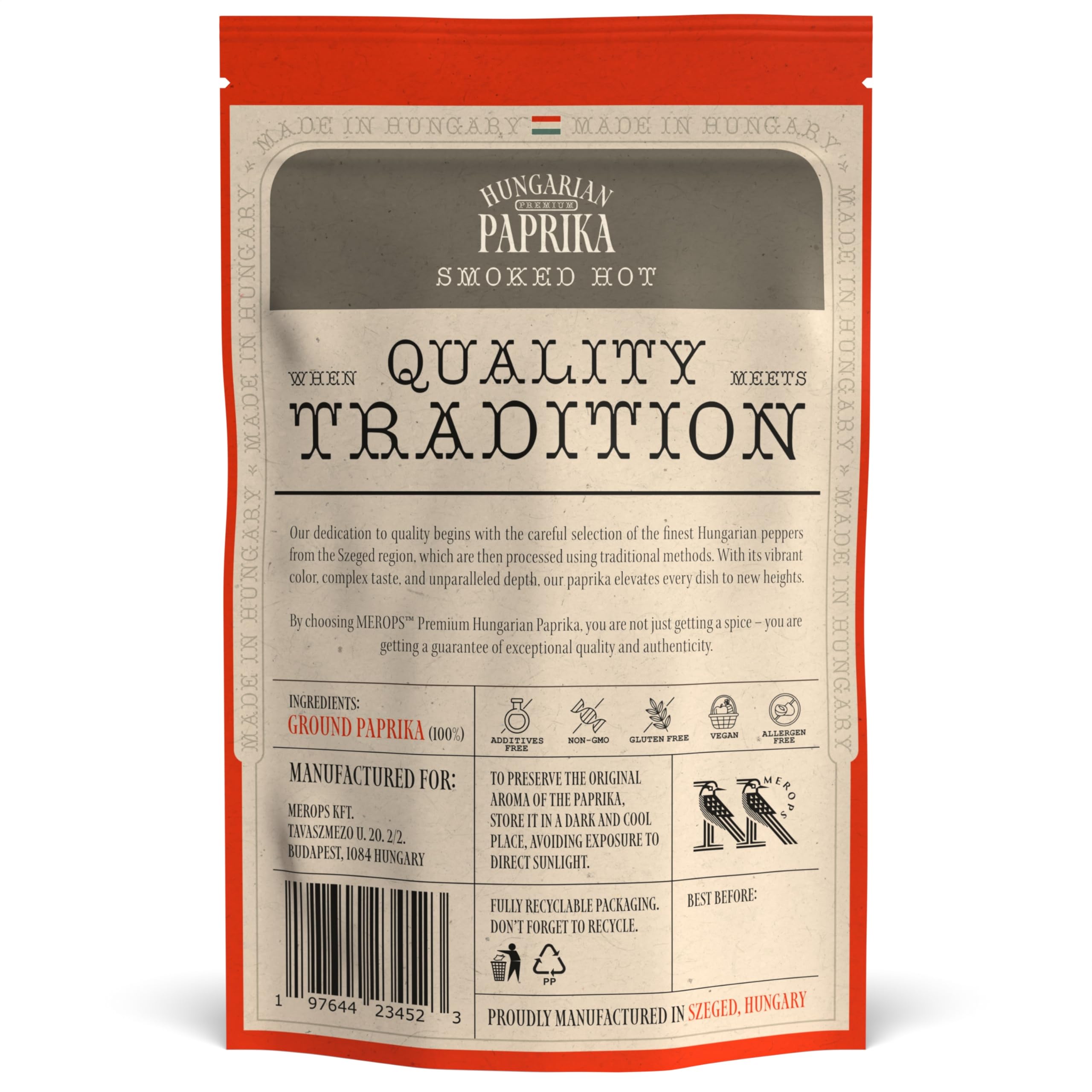 MEROPS paprika powder close-up showing fine texture and vibrant color