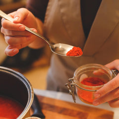 MEROPS fine paprika powder close-up showing vibrant red color and texture