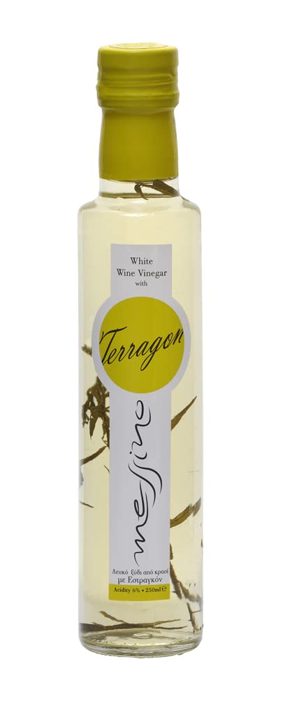 Messino front bottle shot showing label and tarragon for flavorful finishing