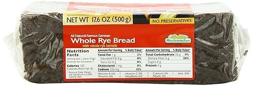 Mestemacher nutrition label and ingredients view for clear, simple ingredient benefit
