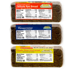 Mestemacher organic three grain crust close-up highlighting hearty seeds and texture