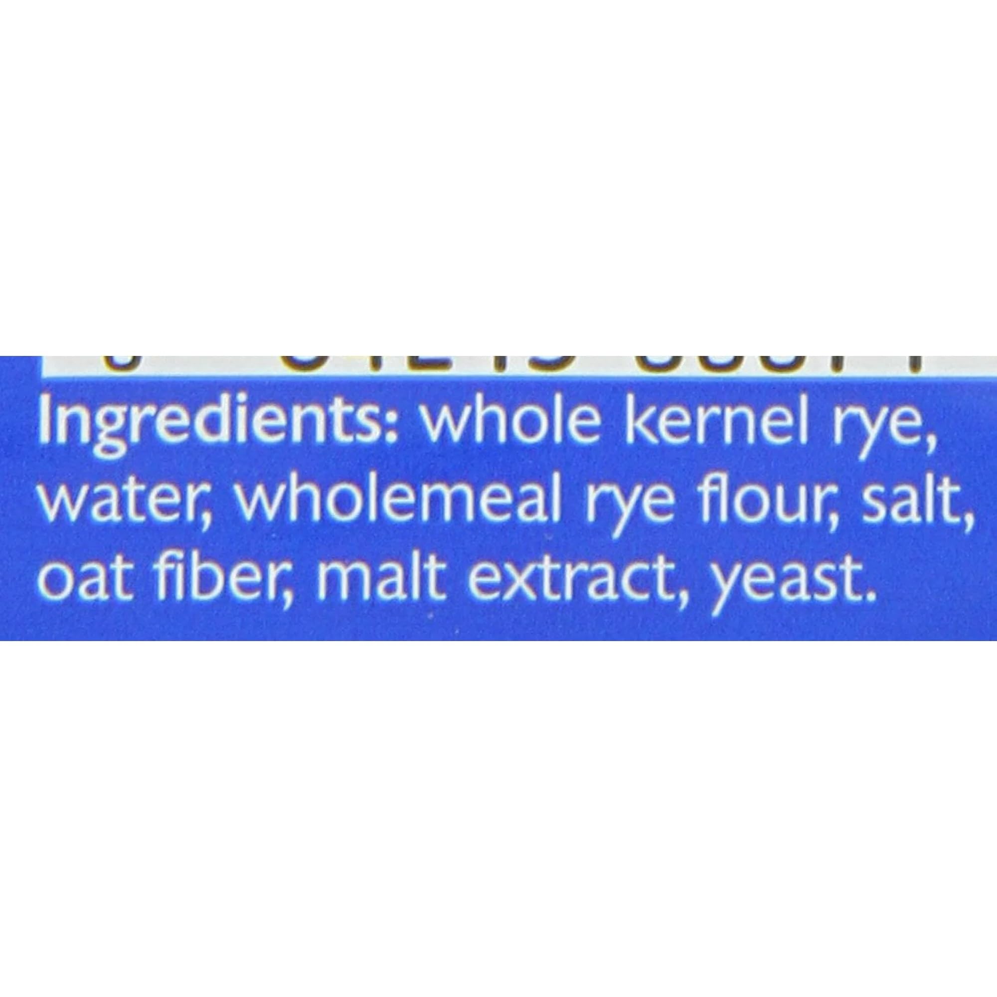 Nutrition and ingredients label on Mestemacher package emphasizing whole rye and fiber